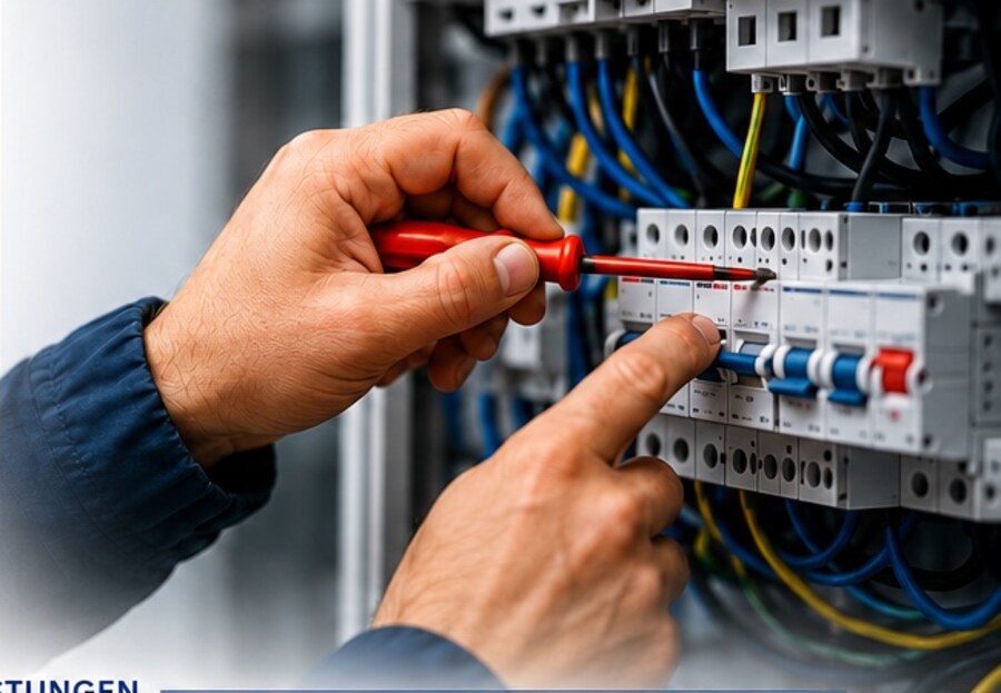 Fachgerechte Arbeit an einer Elektroverteilung